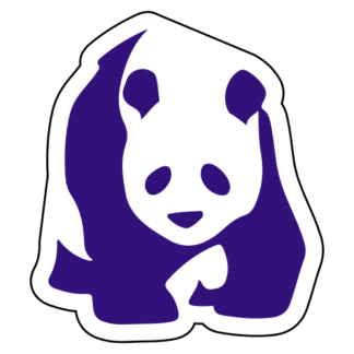 Realistic Giant Panda Sticker (Purple)